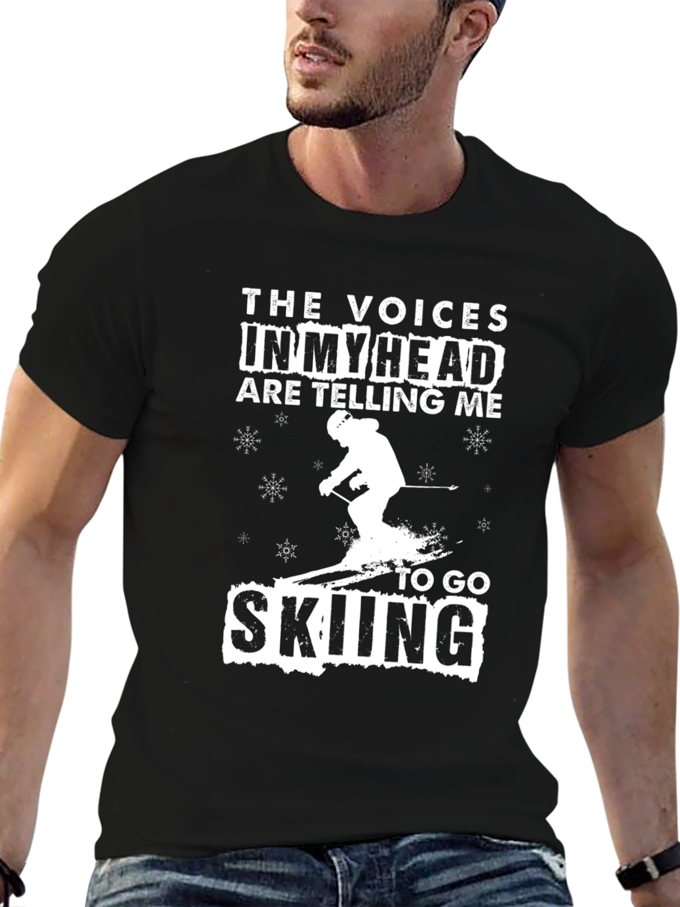 Funny Skiing T-Shirt - Voices in My Head