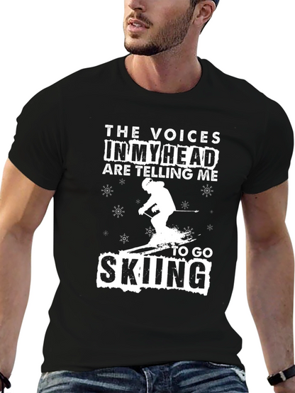 Funny Skiing T-Shirt - Voices in My Head