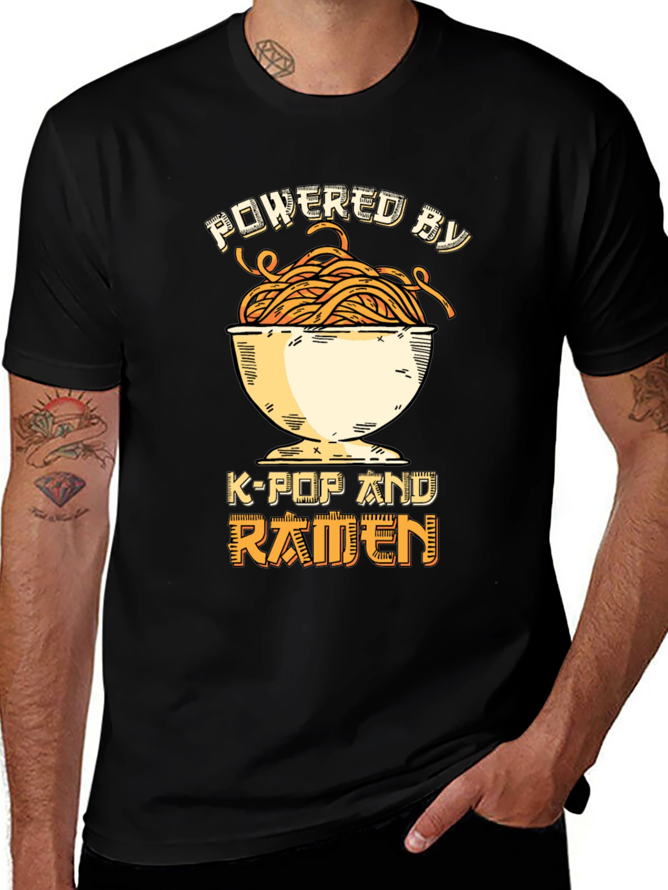 Powered by K-Pop and Ramen Graphic Tee