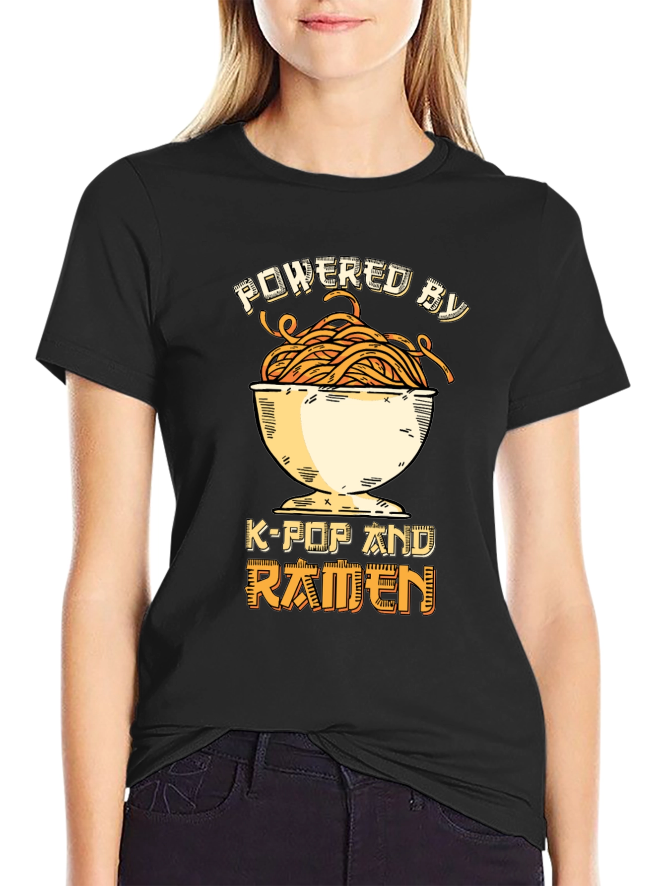 Powered by K-Pop and Ramen Graphic Tee