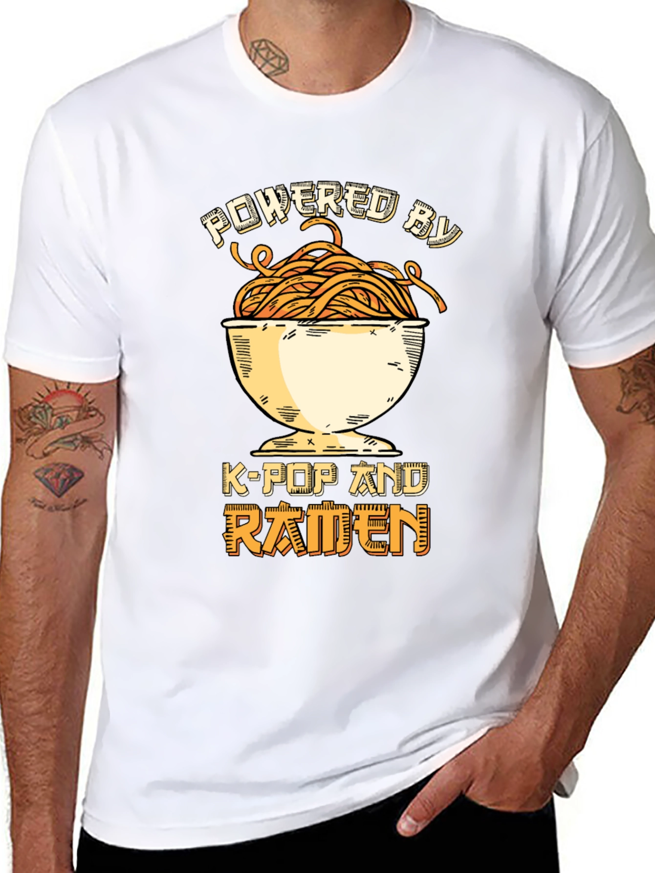 Powered by K-Pop and Ramen Graphic Tee