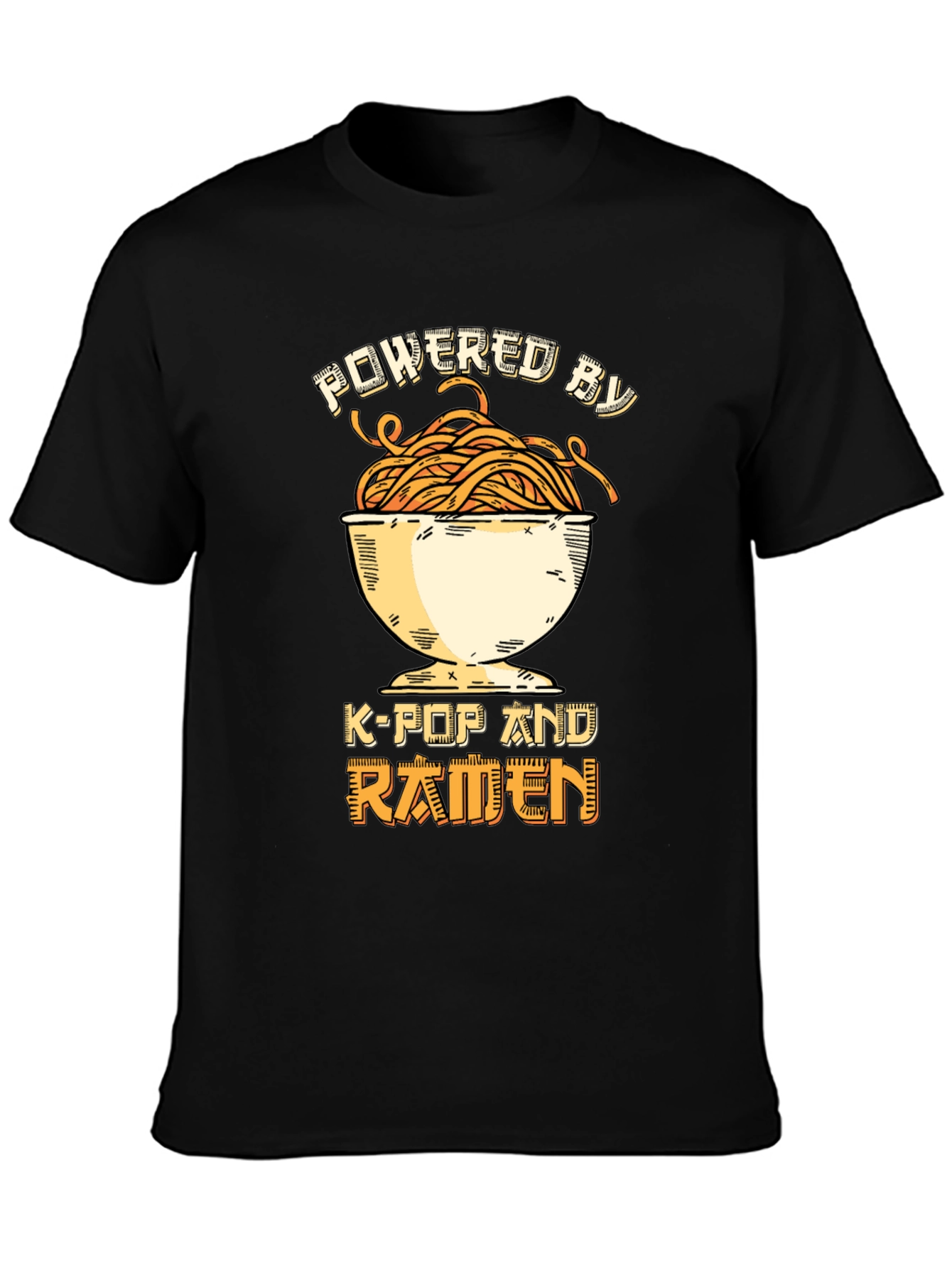 Powered by K-Pop and Ramen Graphic Tee