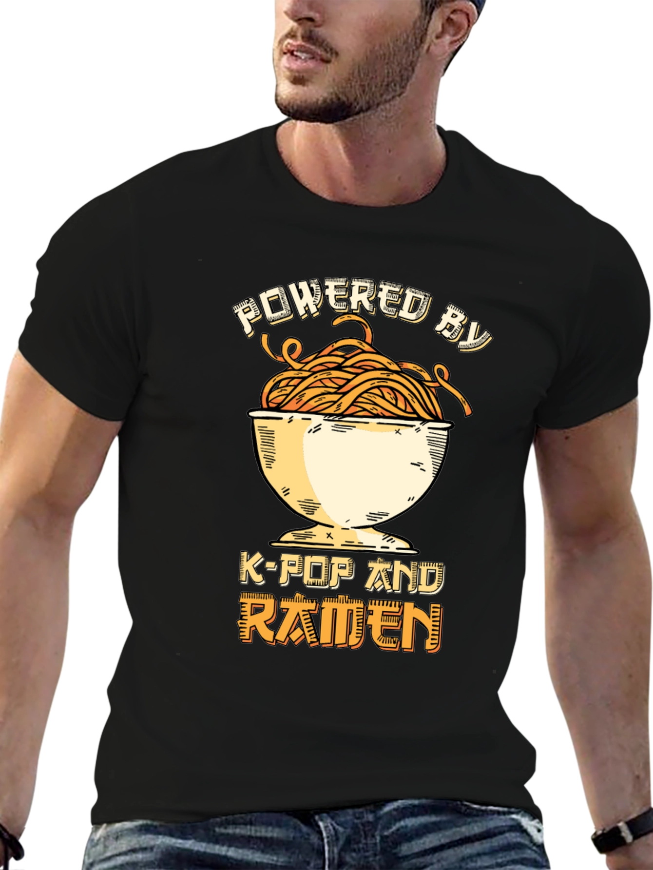 Powered by K-Pop and Ramen Graphic Tee