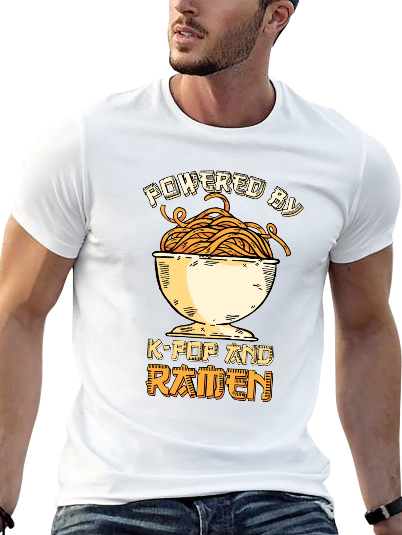 Powered by K-Pop and Ramen Graphic Tee
