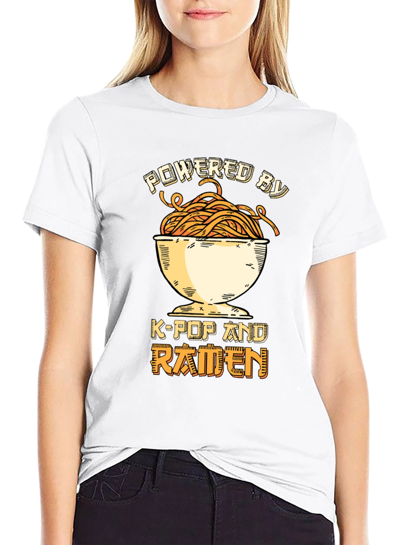 Powered by K-Pop and Ramen Graphic Tee