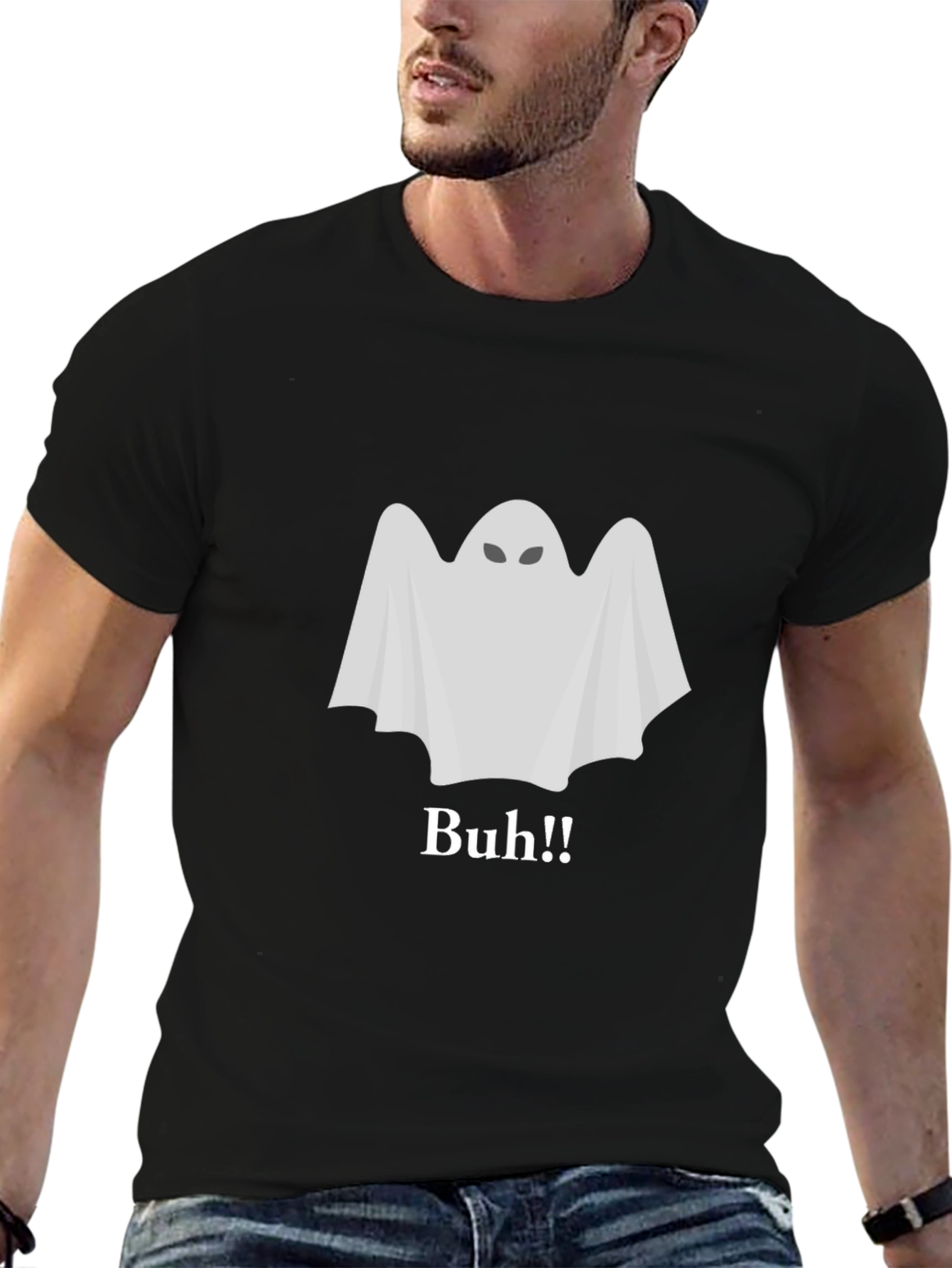 Ghost Buh!! Black T-Shirt - Halloween Spooky Season