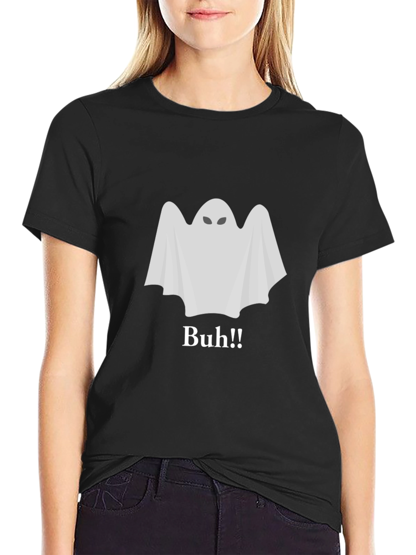 Ghost Buh!! Black T-Shirt - Halloween Spooky Season