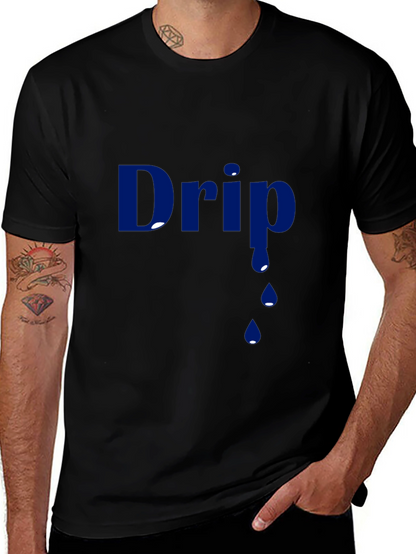 Mens Black Drip Graphic T-Shirt