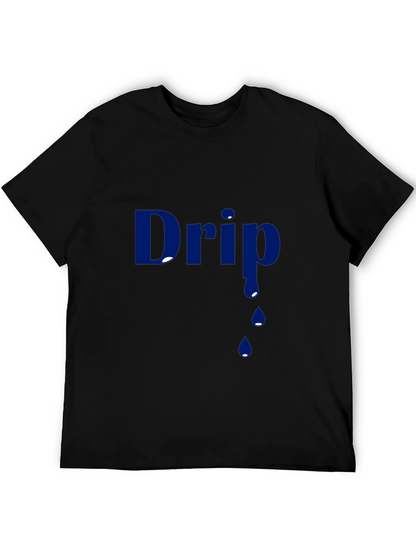 Mens Black Drip Graphic T-Shirt