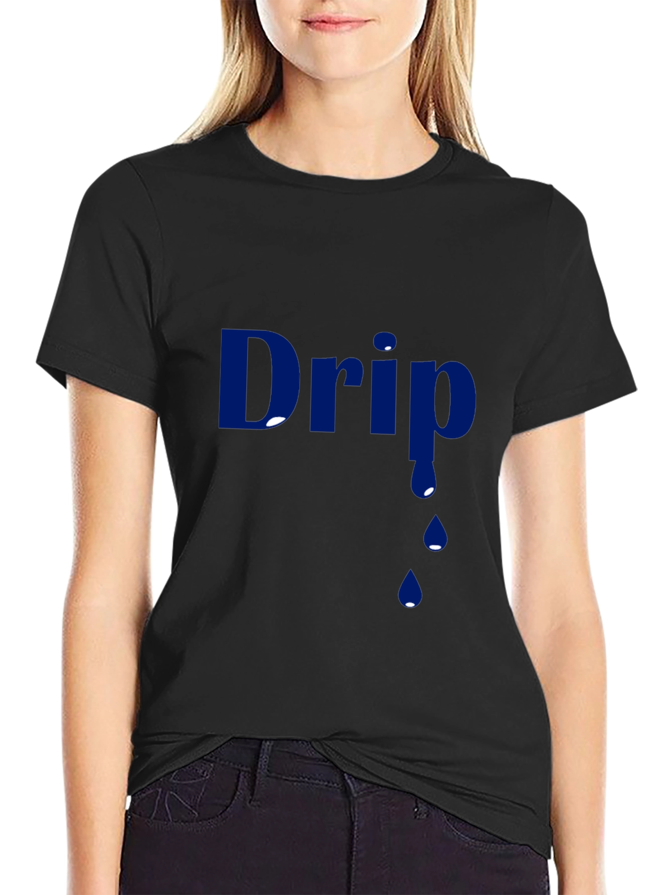 Mens Black Drip Graphic T-Shirt