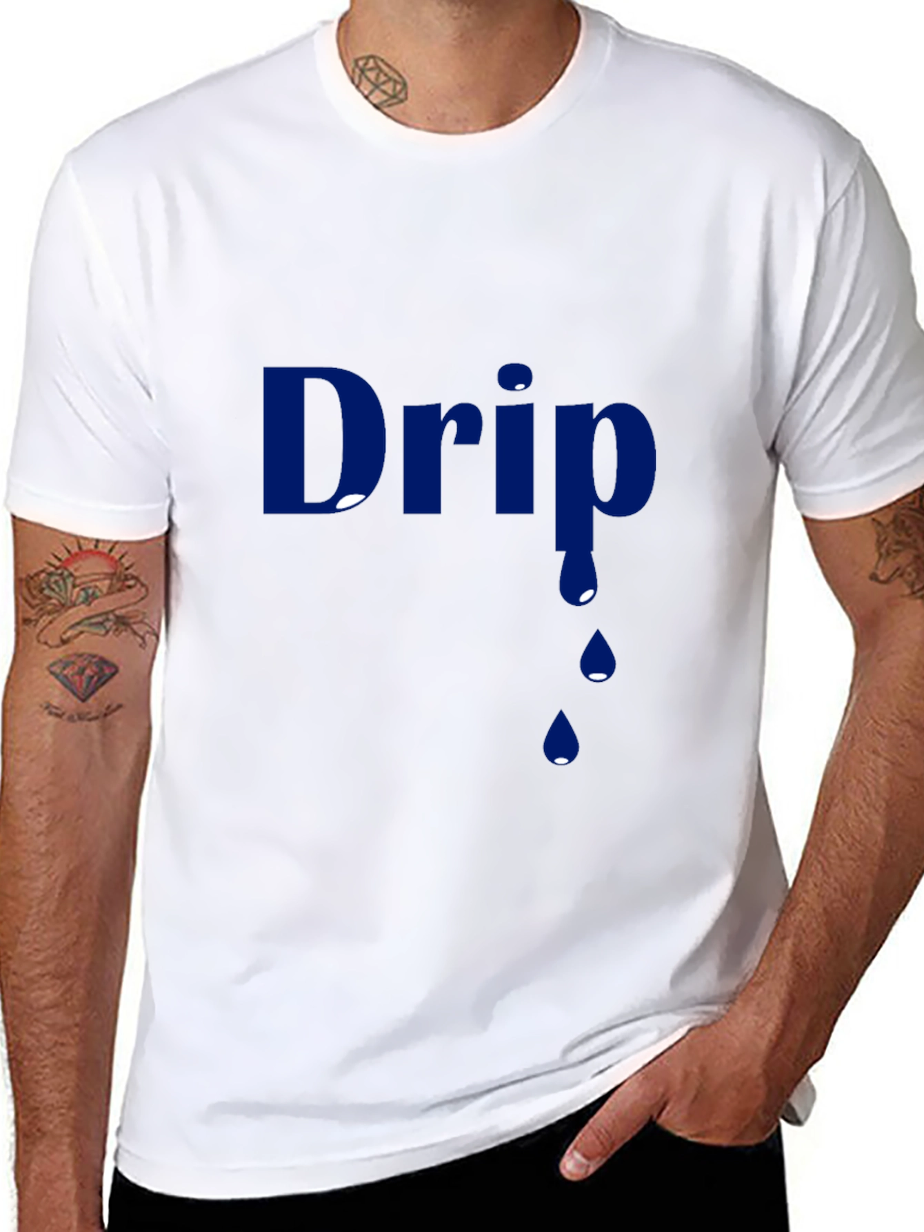 Mens Black Drip Graphic T-Shirt