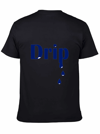 Mens Black Drip Graphic T-Shirt
