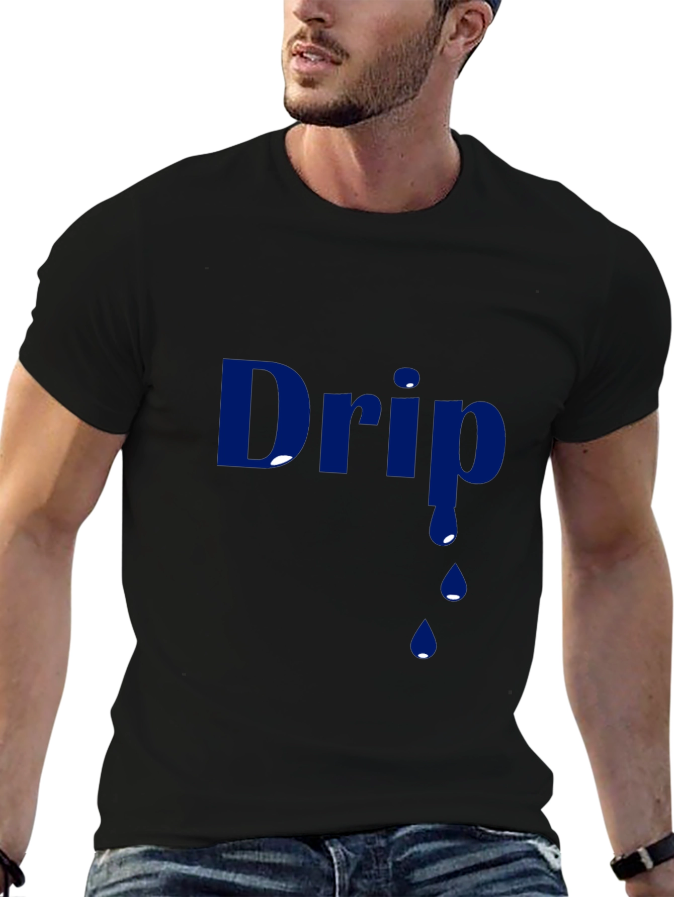Mens Black Drip Graphic T-Shirt