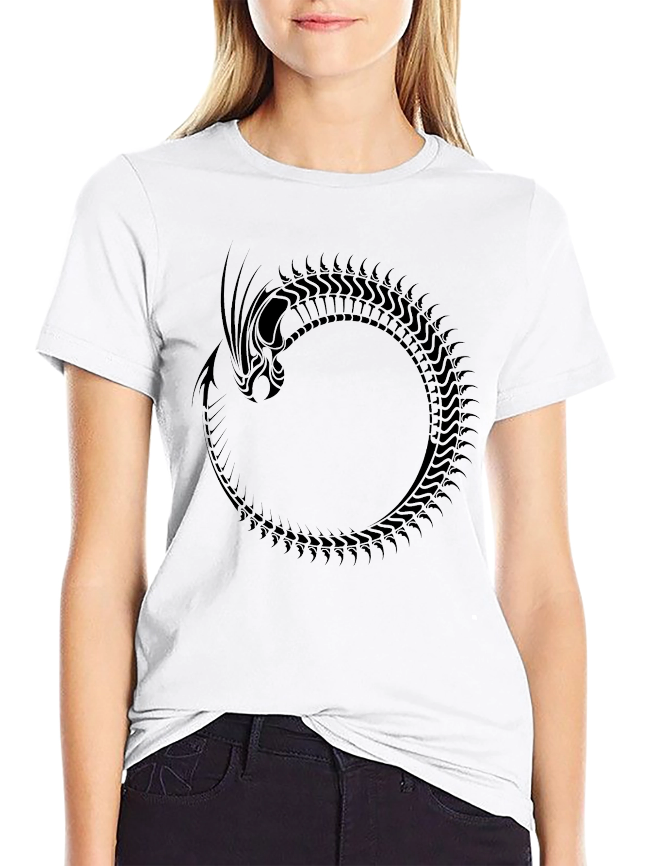 Ouroboros Dragon Graphic Black T-Shirt
