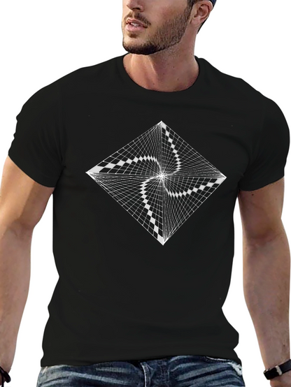 Abstract Illusion Graphic Tee - Black