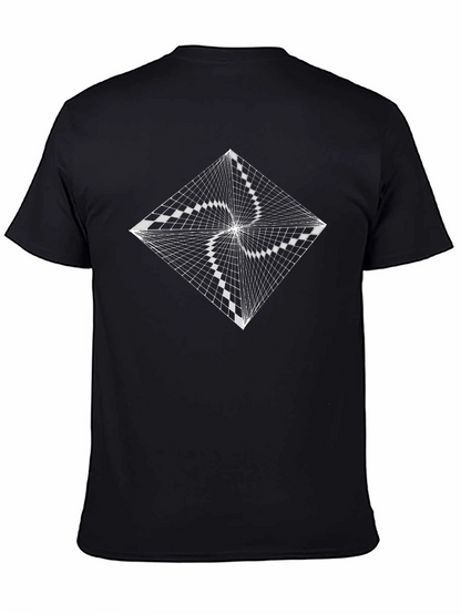 Abstract Illusion Graphic Tee - Black