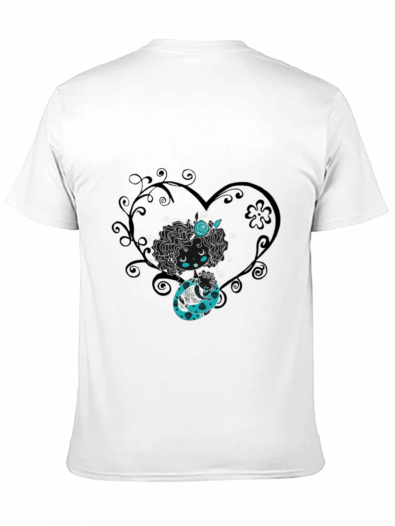 Whimsical Heart Tee - Black Graphic Print Shirt