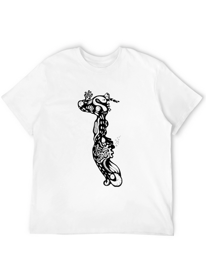 Black Graphic Print Crew Neck T-Shirt