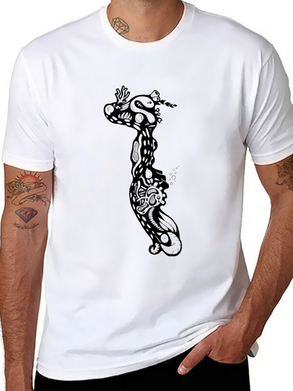 Black Graphic Print Crew Neck T-Shirt
