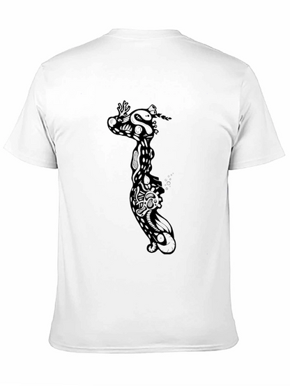 Black Graphic Print Crew Neck T-Shirt