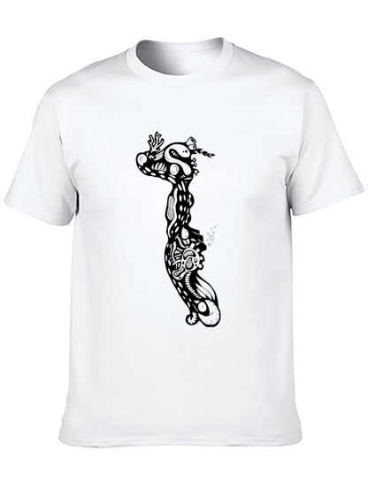 Black Graphic Print Crew Neck T-Shirt