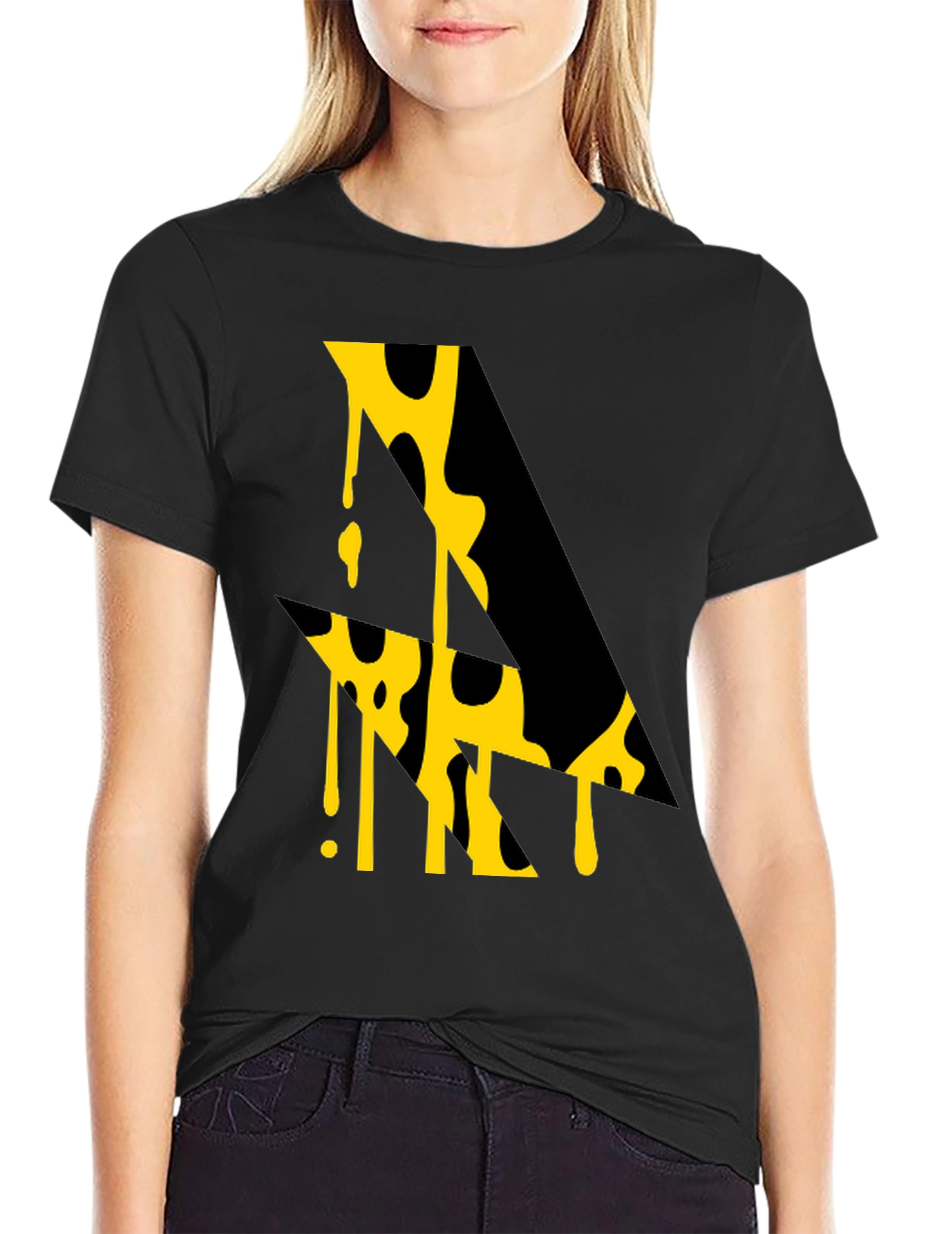 Abstract Graphic Tee - Modern Art Black T-Shirt