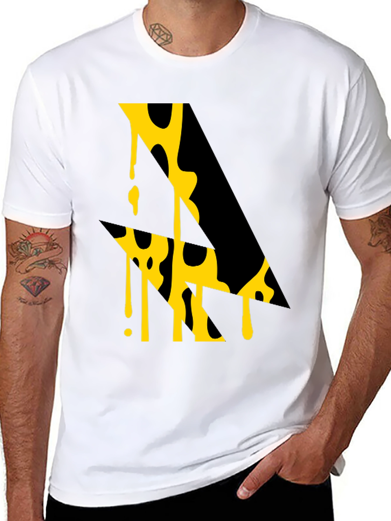 Abstract Graphic Tee - Modern Art Black T-Shirt
