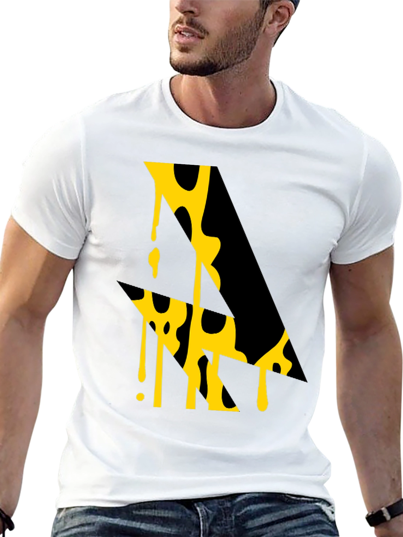 Abstract Graphic Tee - Modern Art Black T-Shirt