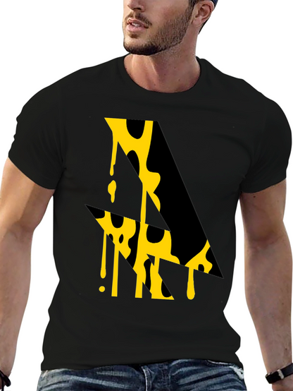 Abstract Graphic Tee - Modern Art Black T-Shirt