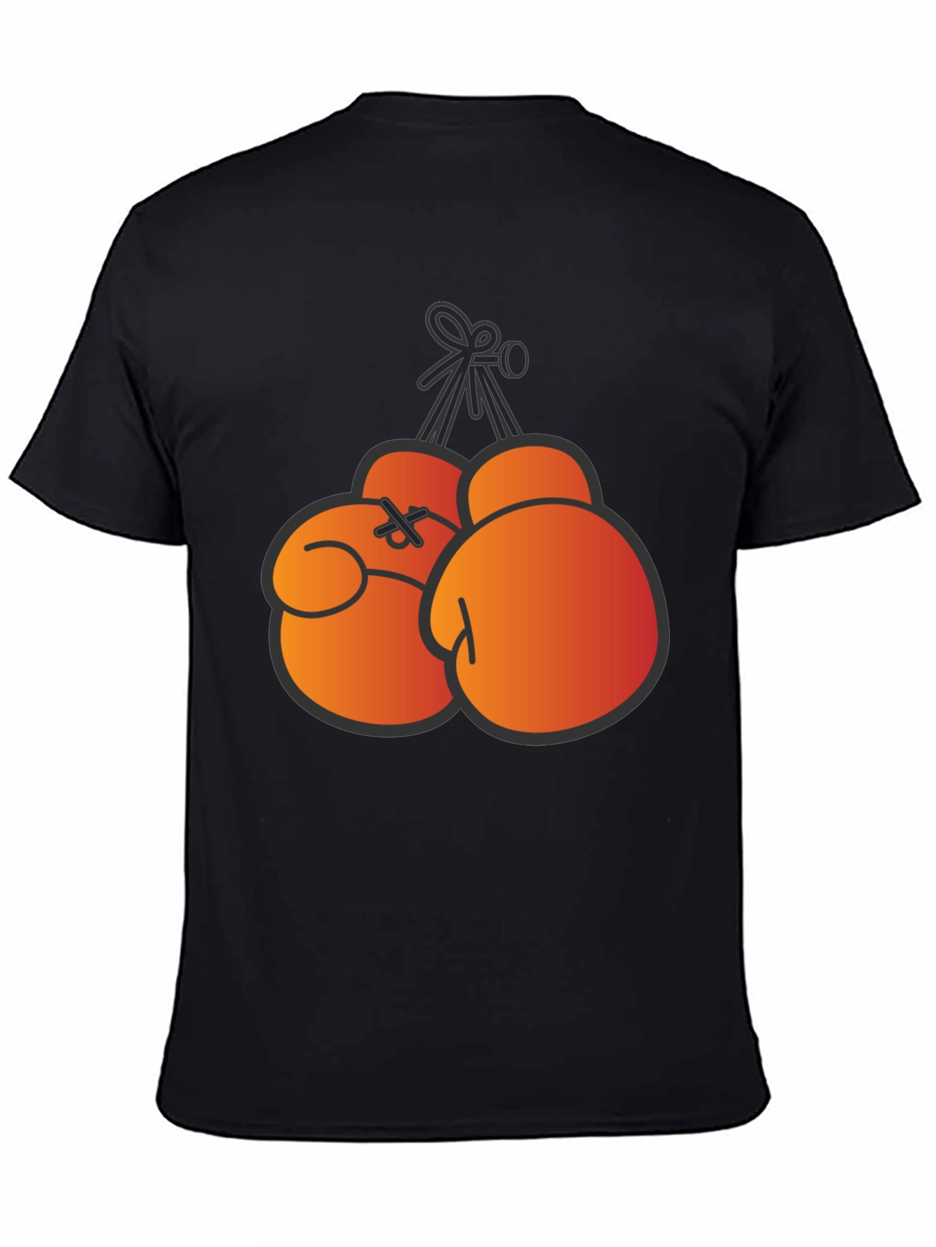 Boxing Gloves Graphic Print T-Shirt - Black