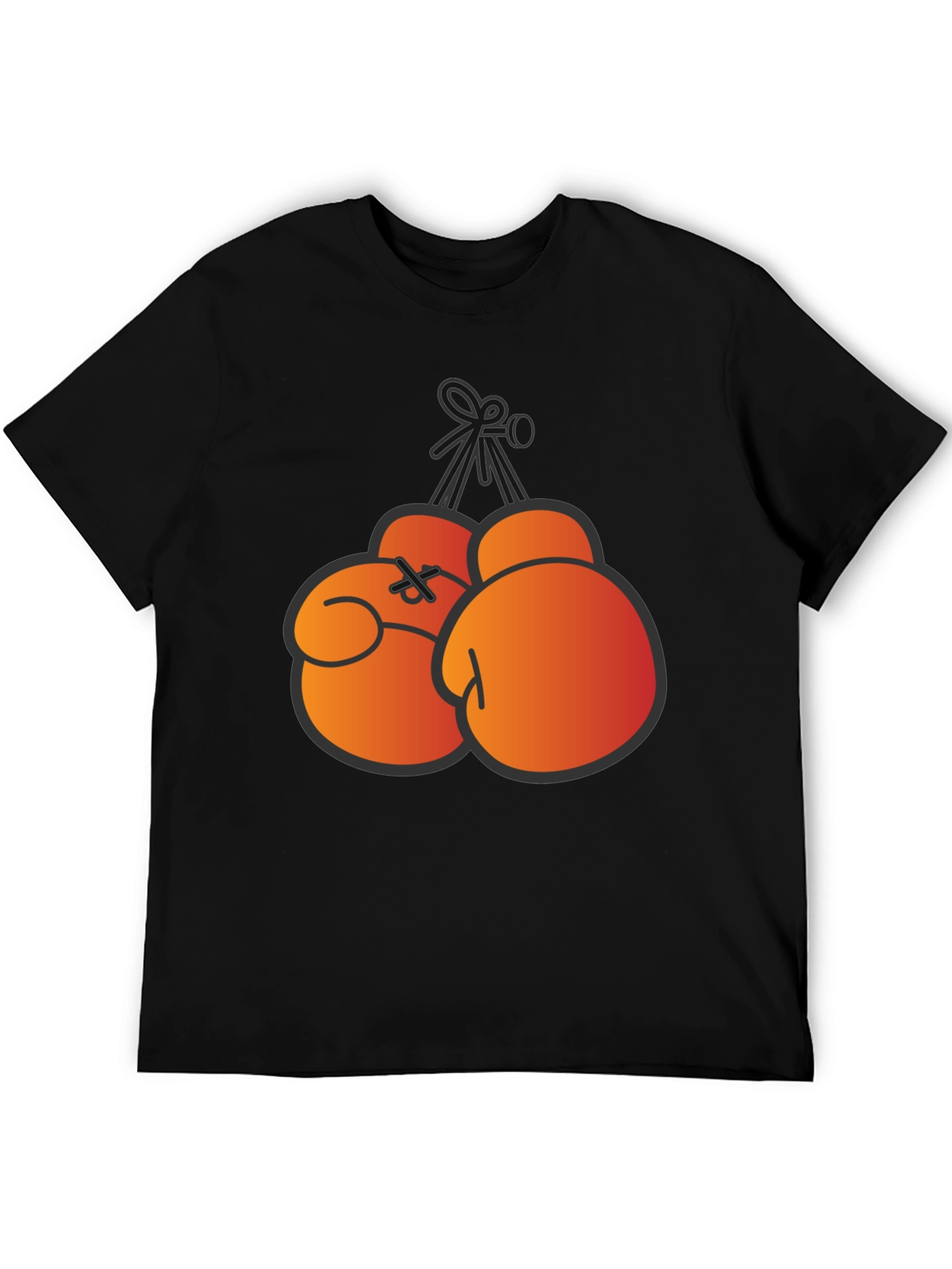Boxing Gloves Graphic Print T-Shirt - Black
