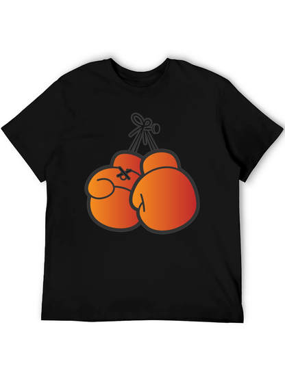 Boxing Gloves Graphic Print T-Shirt - Black