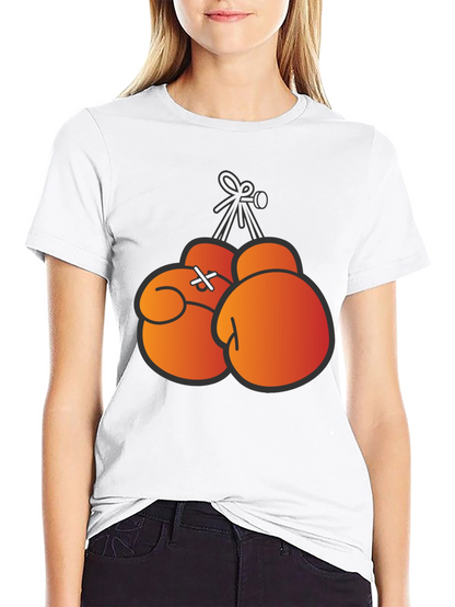 Boxing Gloves Graphic Print T-Shirt - Black