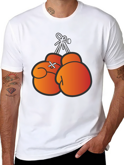 Boxing Gloves Graphic Print T-Shirt - Black