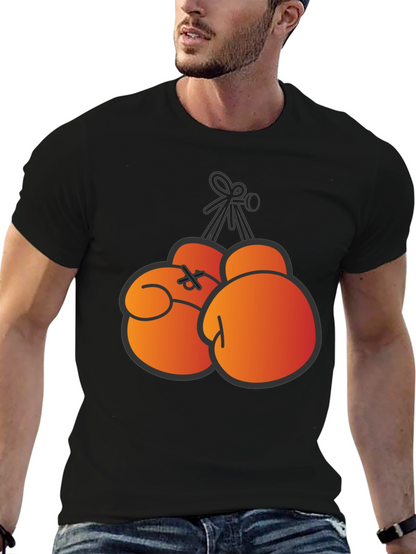 Boxing Gloves Graphic Print T-Shirt - Black