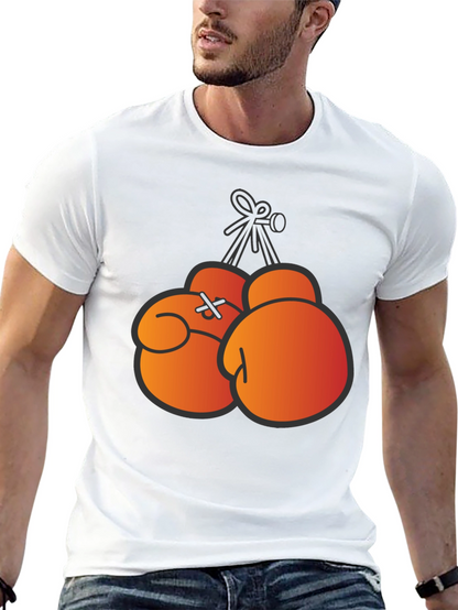 Boxing Gloves Graphic Print T-Shirt - Black