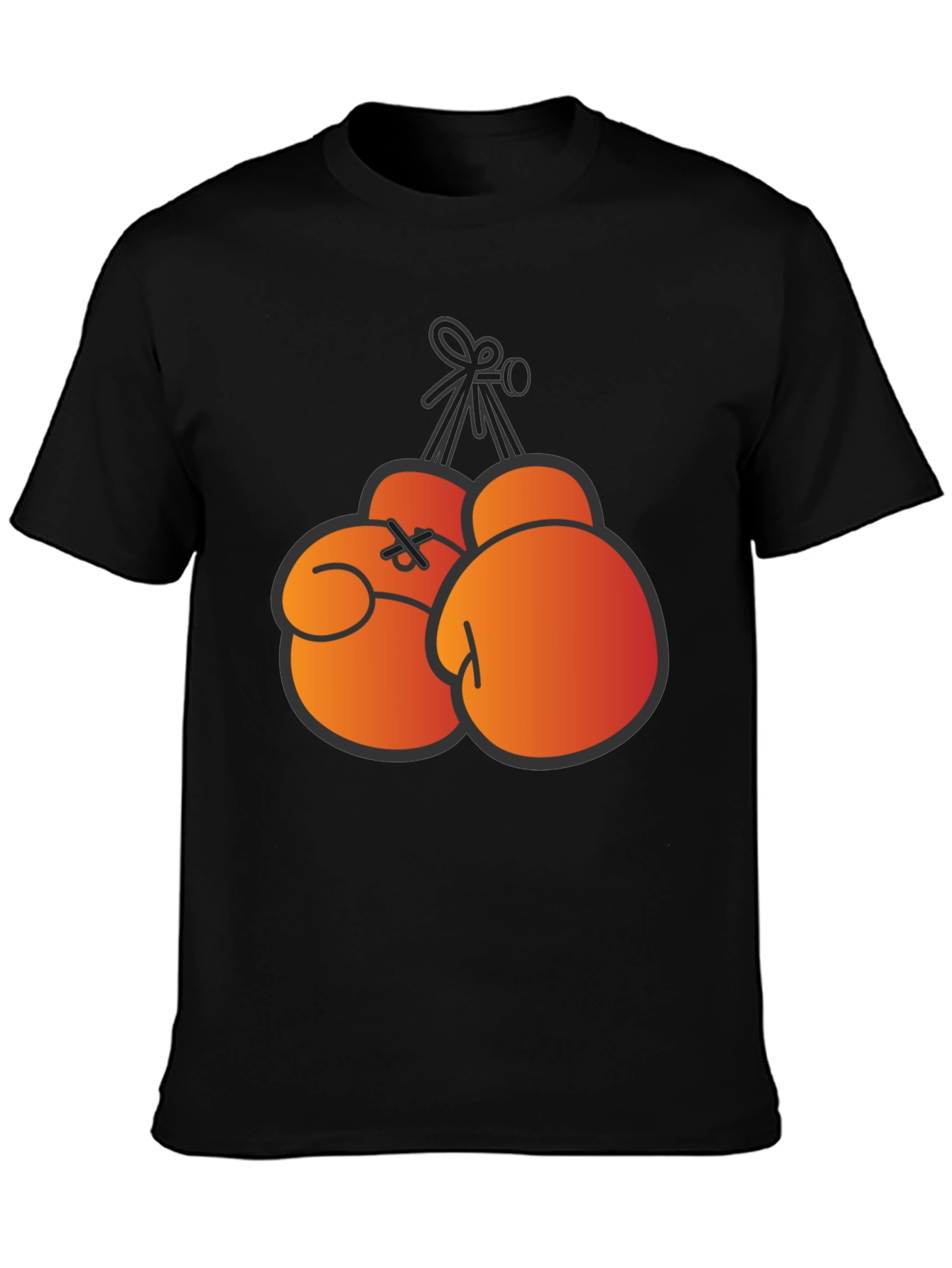 Boxing Gloves Graphic Print T-Shirt - Black