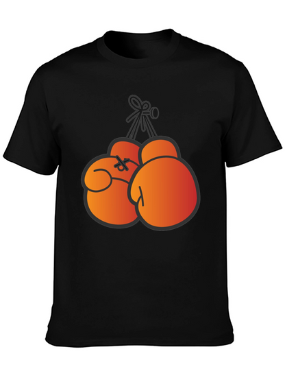 Boxing Gloves Graphic Print T-Shirt - Black