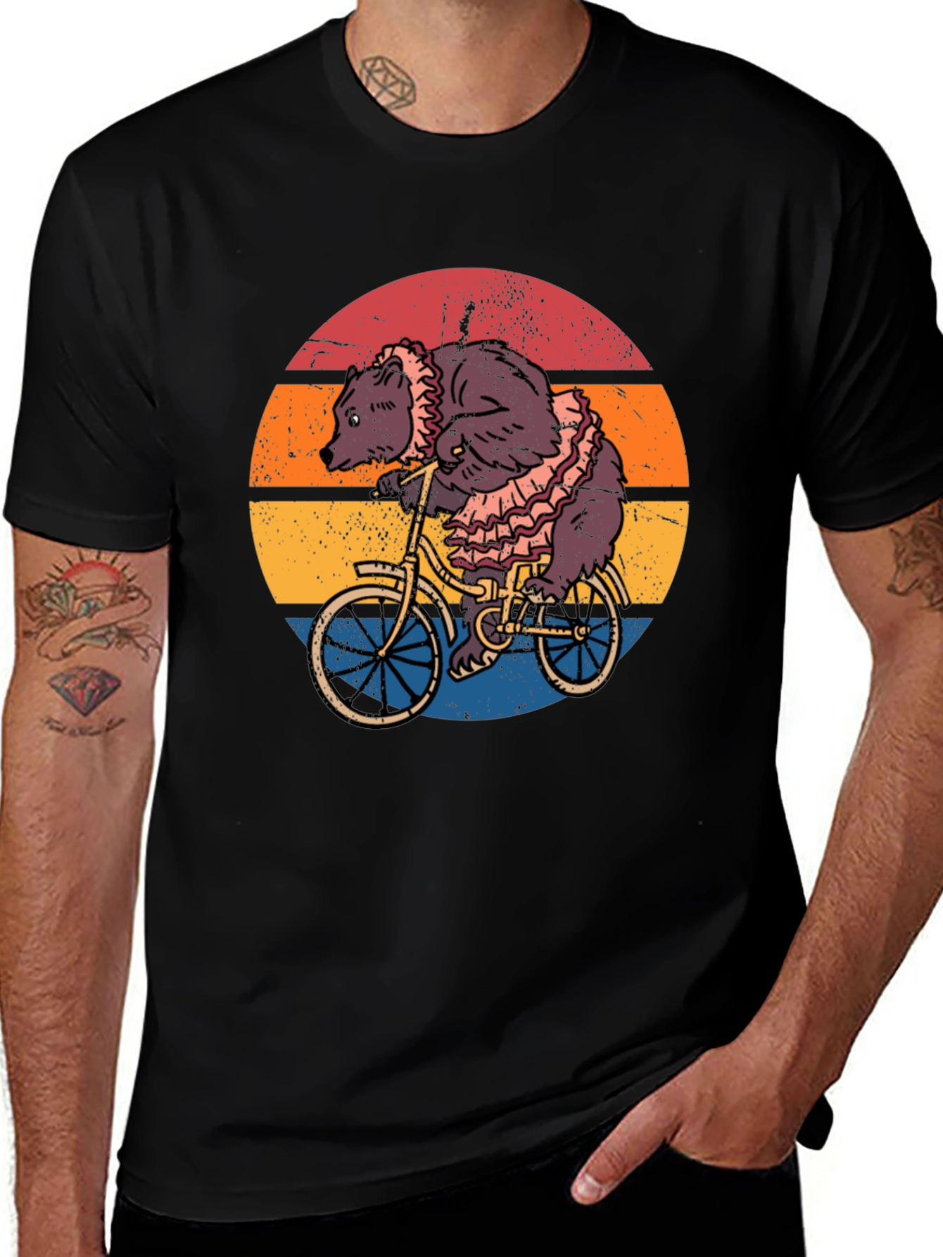 Bear on Bicycle Graphic Tee