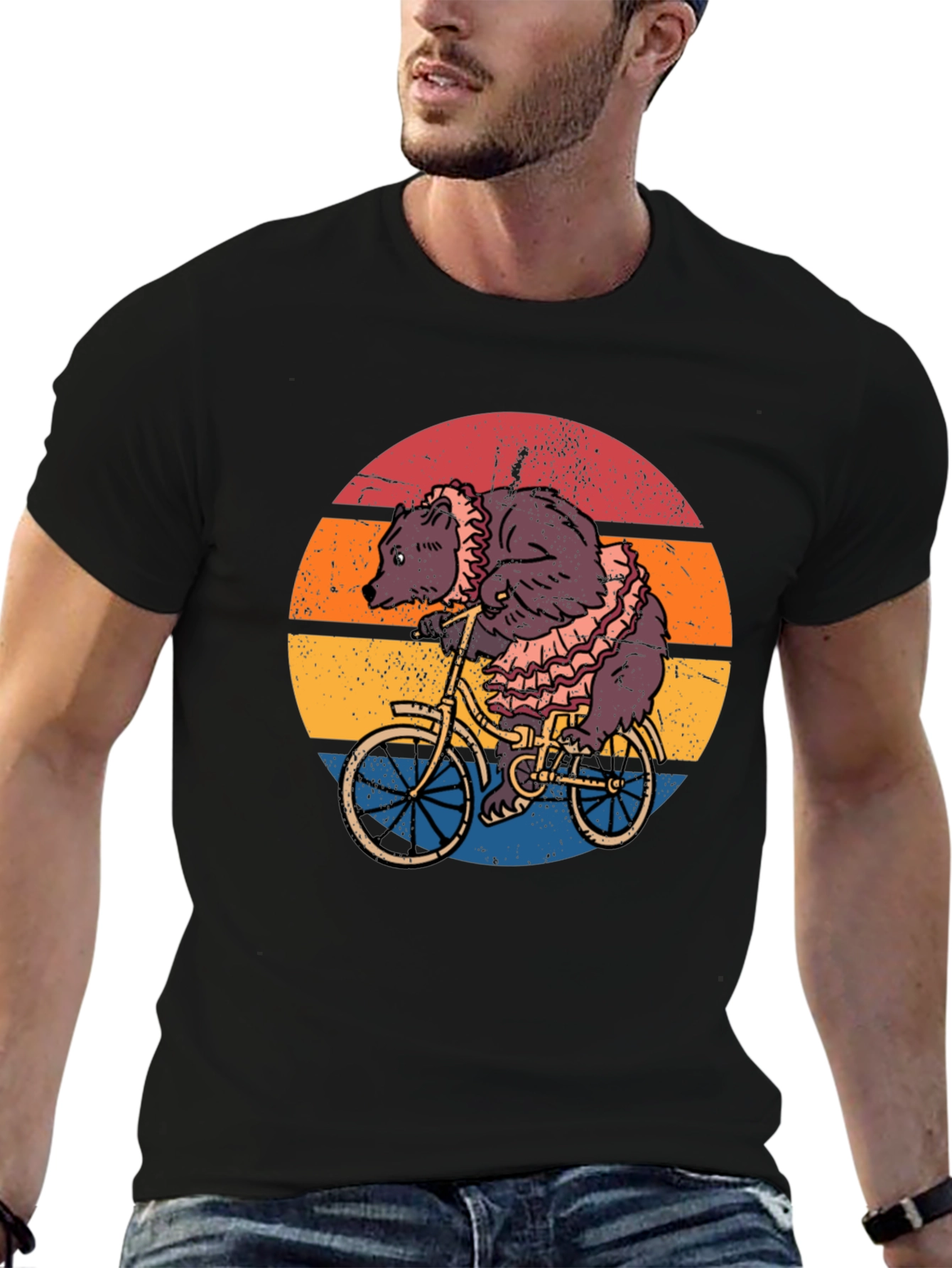 Bear on Bicycle Graphic Tee