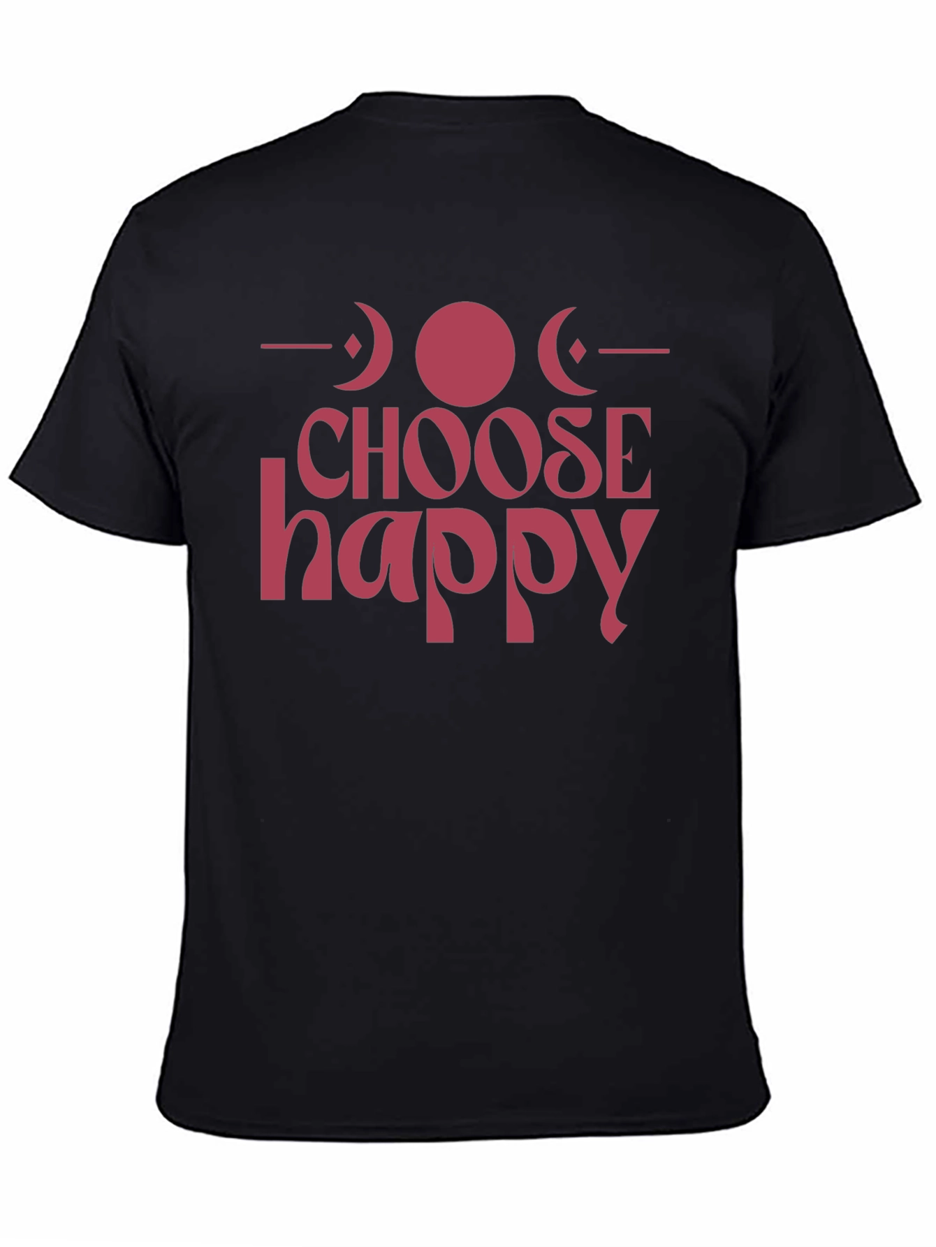Choose Happy Graphic Tee - Positive Vibes Black T-Shirt