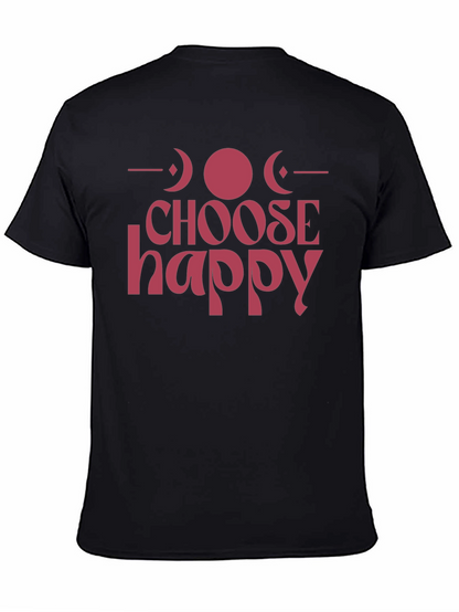 Choose Happy Graphic Tee - Positive Vibes Black T-Shirt