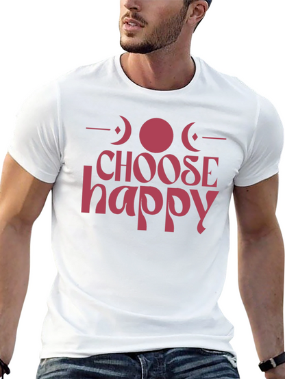 Choose Happy Graphic Tee - Positive Vibes Black T-Shirt