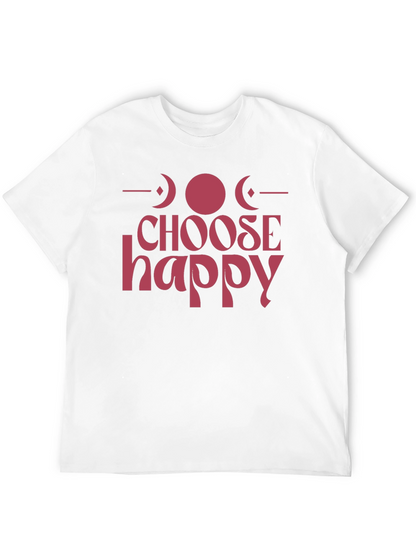 Choose Happy Graphic Tee - Positive Vibes Black T-Shirt