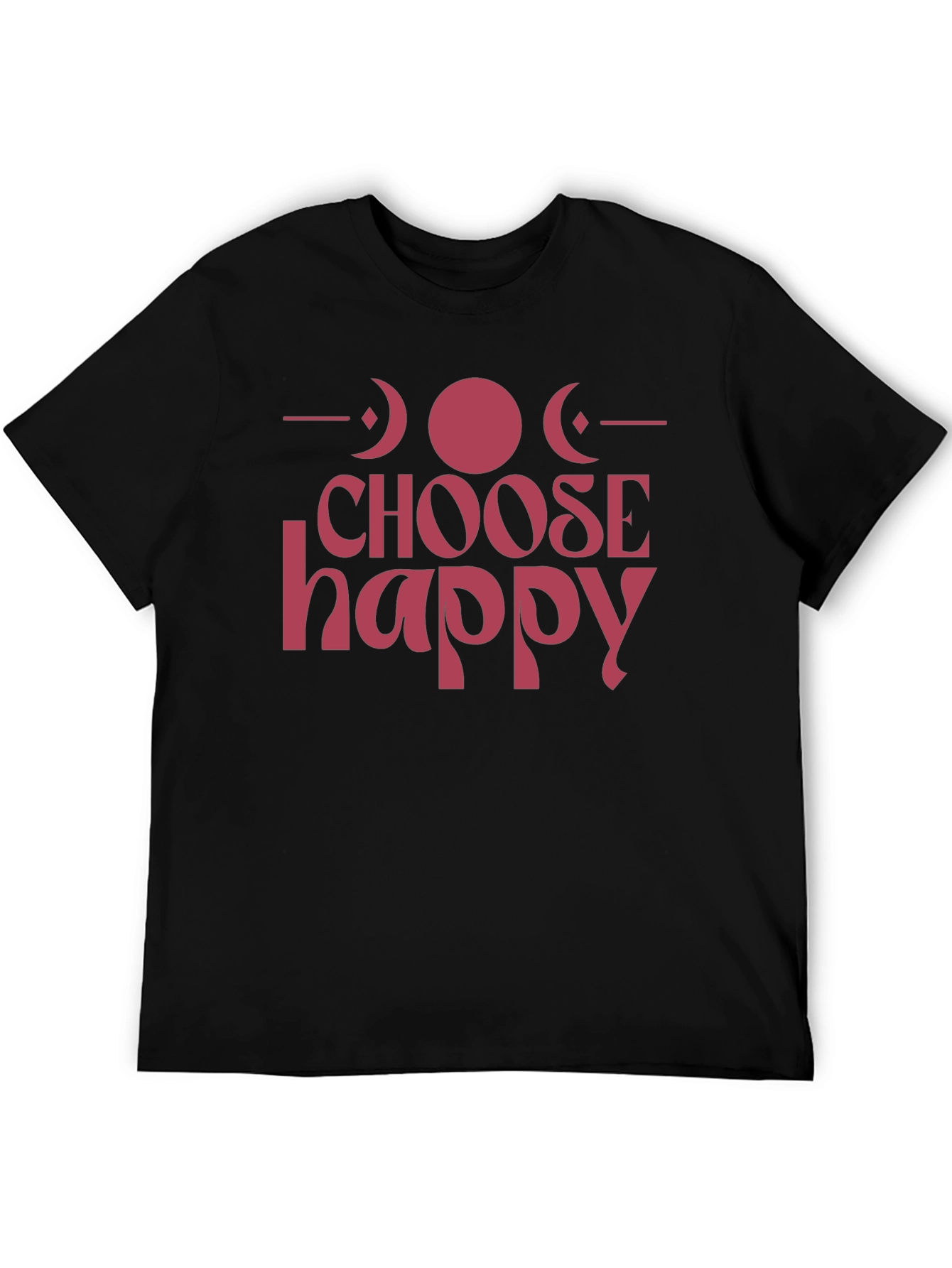 Choose Happy Graphic Tee - Positive Vibes Black T-Shirt