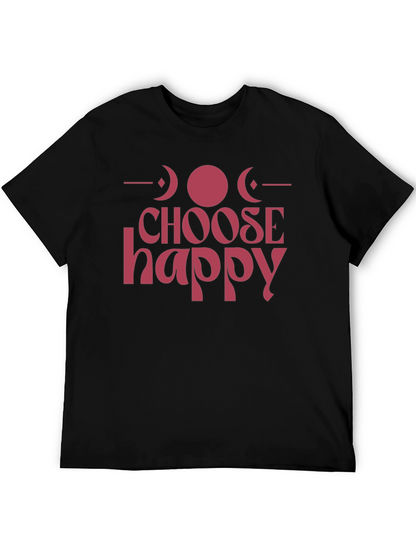 Choose Happy Graphic Tee - Positive Vibes Black T-Shirt