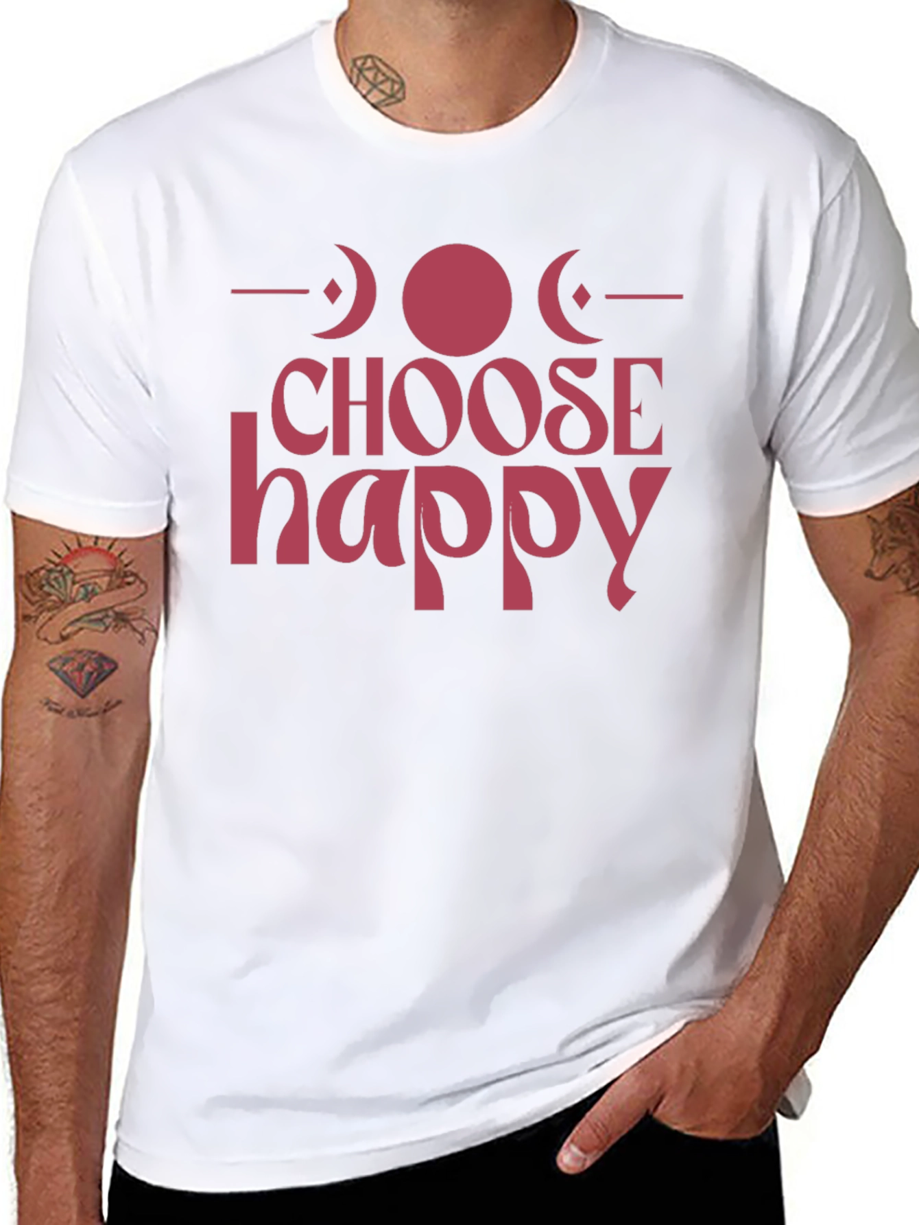 Choose Happy Graphic Tee - Positive Vibes Black T-Shirt