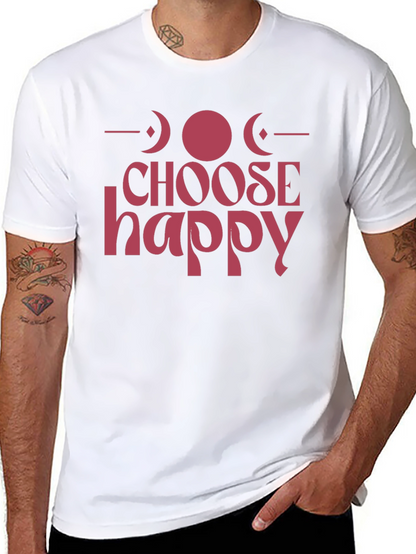 Choose Happy Graphic Tee - Positive Vibes Black T-Shirt