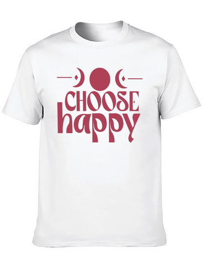 Choose Happy Graphic Tee - Positive Vibes Black T-Shirt