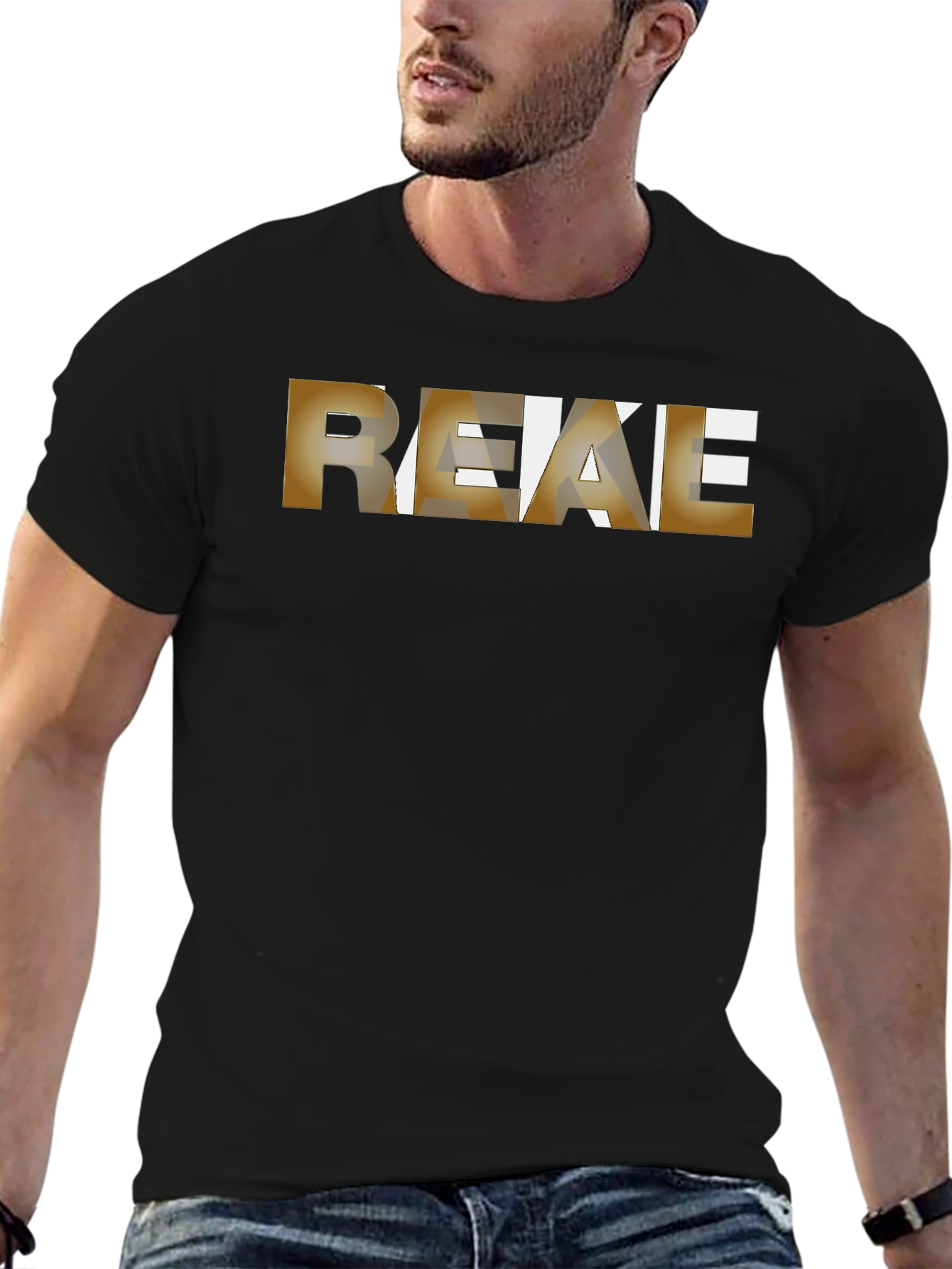 Stylish Black Graphic T-Shirt - REAKE